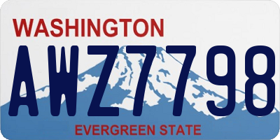 WA license plate AWZ7798