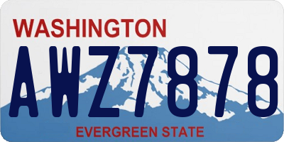WA license plate AWZ7878