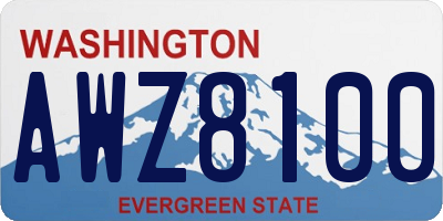 WA license plate AWZ8100