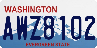WA license plate AWZ8102
