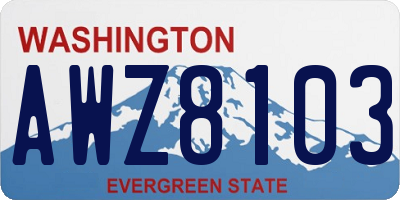 WA license plate AWZ8103