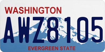 WA license plate AWZ8105