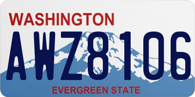 WA license plate AWZ8106