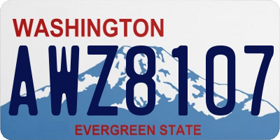 WA license plate AWZ8107
