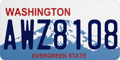 WA license plate AWZ8108