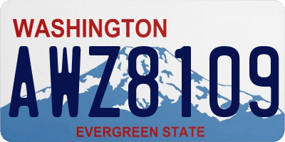 WA license plate AWZ8109