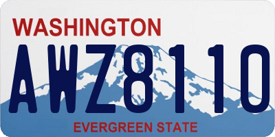 WA license plate AWZ8110