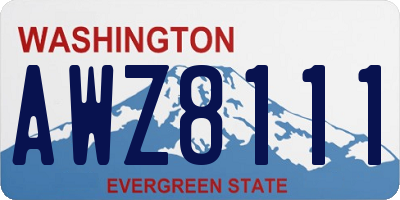 WA license plate AWZ8111
