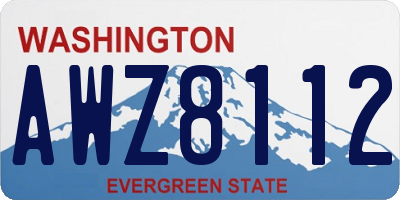 WA license plate AWZ8112