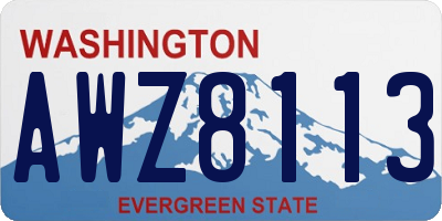 WA license plate AWZ8113