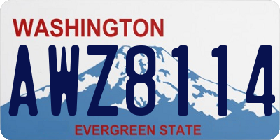 WA license plate AWZ8114