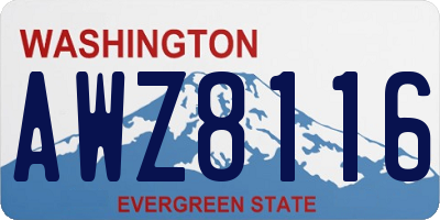 WA license plate AWZ8116