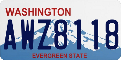 WA license plate AWZ8118