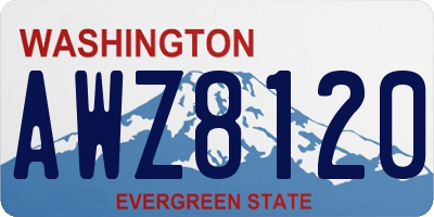 WA license plate AWZ8120