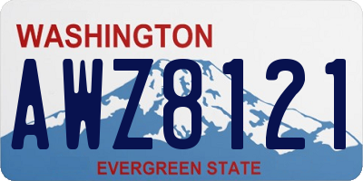 WA license plate AWZ8121