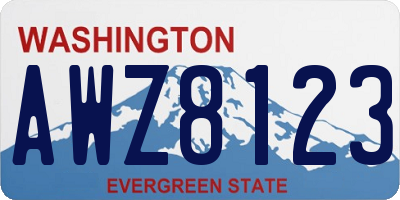 WA license plate AWZ8123