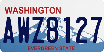 WA license plate AWZ8127