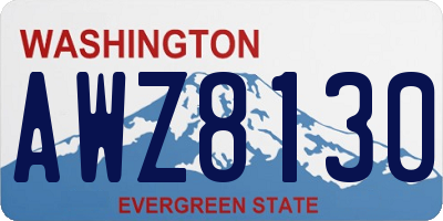 WA license plate AWZ8130