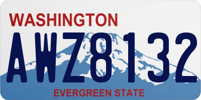 WA license plate AWZ8132