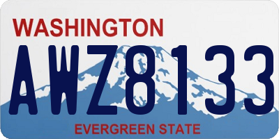 WA license plate AWZ8133