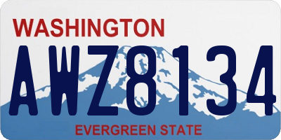 WA license plate AWZ8134