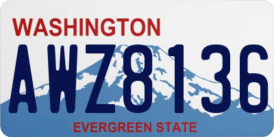 WA license plate AWZ8136