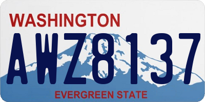 WA license plate AWZ8137