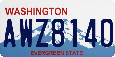 WA license plate AWZ8140