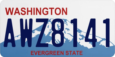 WA license plate AWZ8141
