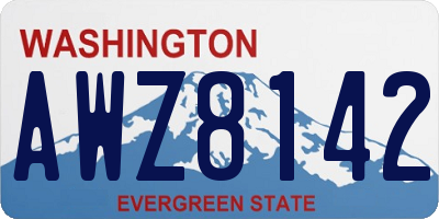 WA license plate AWZ8142