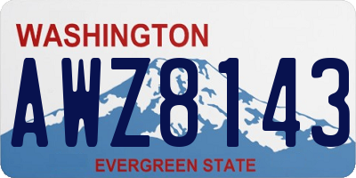 WA license plate AWZ8143