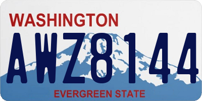 WA license plate AWZ8144