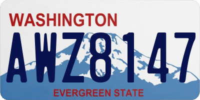 WA license plate AWZ8147