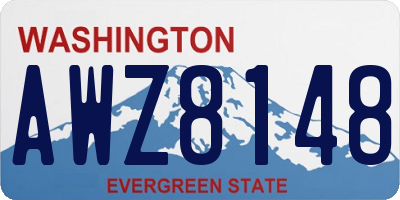WA license plate AWZ8148