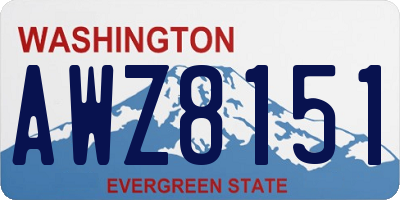 WA license plate AWZ8151