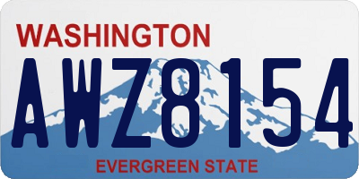 WA license plate AWZ8154