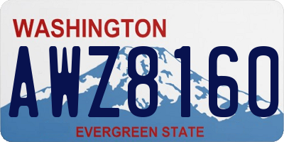 WA license plate AWZ8160