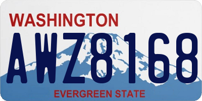 WA license plate AWZ8168
