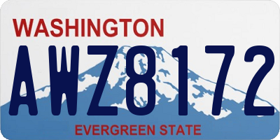 WA license plate AWZ8172