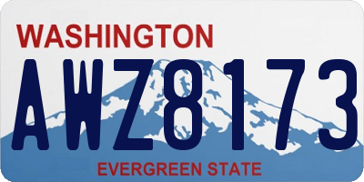 WA license plate AWZ8173