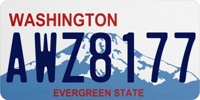 WA license plate AWZ8177