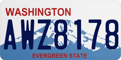 WA license plate AWZ8178