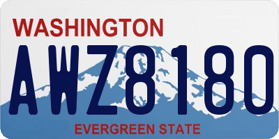 WA license plate AWZ8180