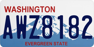 WA license plate AWZ8182