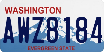 WA license plate AWZ8184