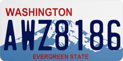 WA license plate AWZ8186