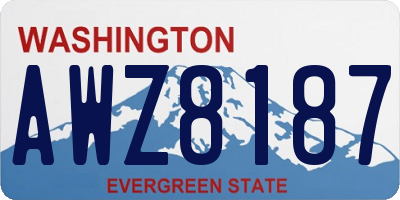 WA license plate AWZ8187
