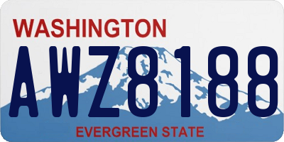 WA license plate AWZ8188