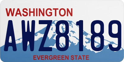 WA license plate AWZ8189
