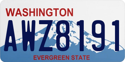 WA license plate AWZ8191